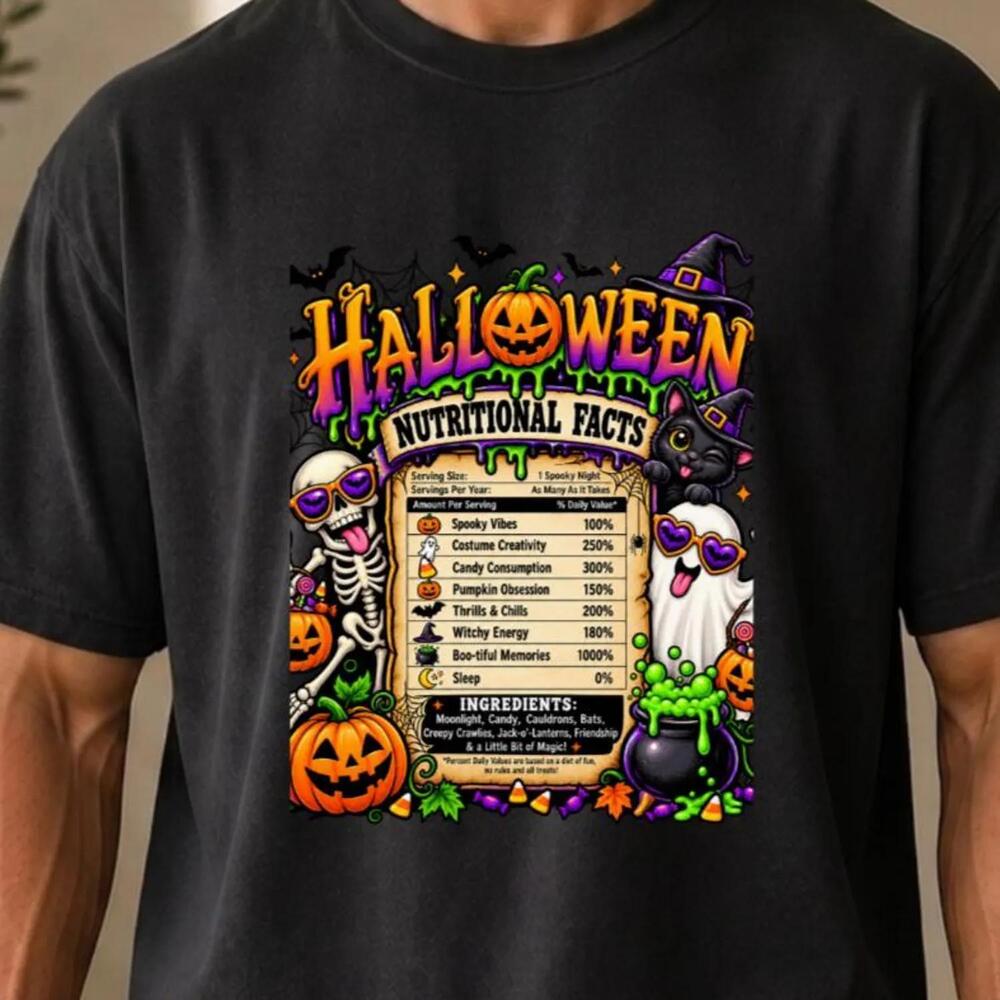Halloween Nutritional Facts, Funny With Skeleton